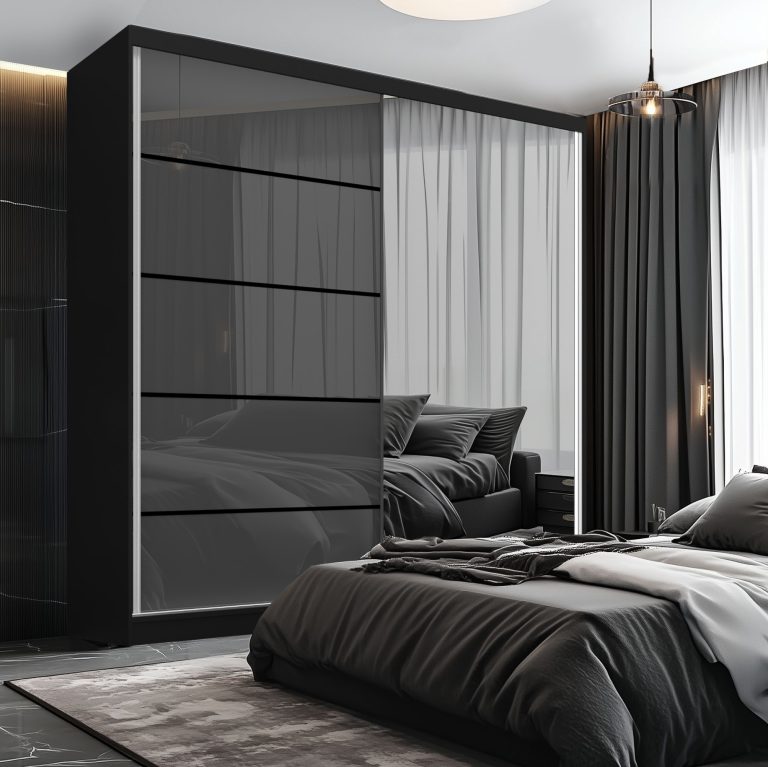 Kleiderschrank SERENITY Schiebeschrank 200 cm glänzend grau Hersteller MGB SERENITY SZP5/0/B/S/0/HIAL