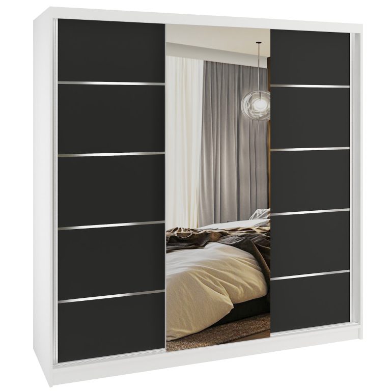 Kleiderschrank SERENITY Schiebeschrank 200 cm schwarz matt Hersteller MT SERENITY SZP5/0/W/B/0/HIAL