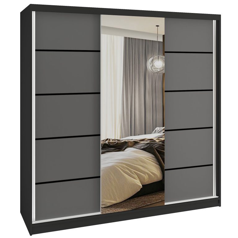 Kleiderschrank SERENITY Schiebeschrank 200 cm grau matt Hersteller MT SERENITY SZP5/0/B/SR/0/HIAL