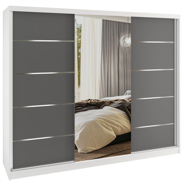 Kleiderschrank SERENITY Schiebeschrank 232 cm grau matt Hersteller MBP SERENITY SZP8/0/W/SR/0/HIAL