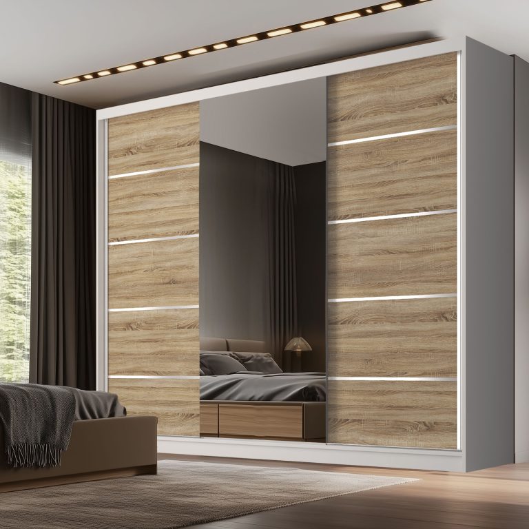 Kleiderschrank Schiebeschrank SERENITY 200 cm Eiche Sonoma matt Hersteller MT SERENITY SZP5/0/W/DS/0/HIAL