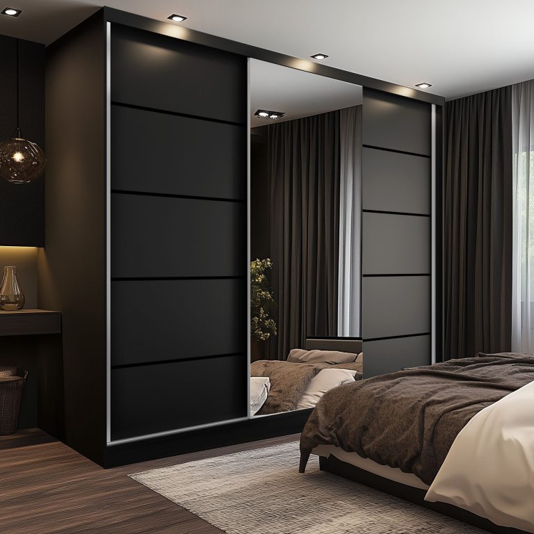 Kleiderschrank SERENITY Schiebeschrank 232 cm schwarz matt Hersteller MBP SERENITY SZP8/0/B/B/0/HIAL