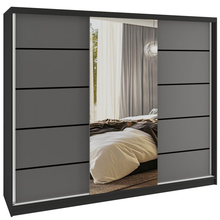 Kleiderschrank SERENITY Schiebeschrank 232 cm grau matt Hersteller MBP SERENITY SZP8/0/B/SR/0/HIAL