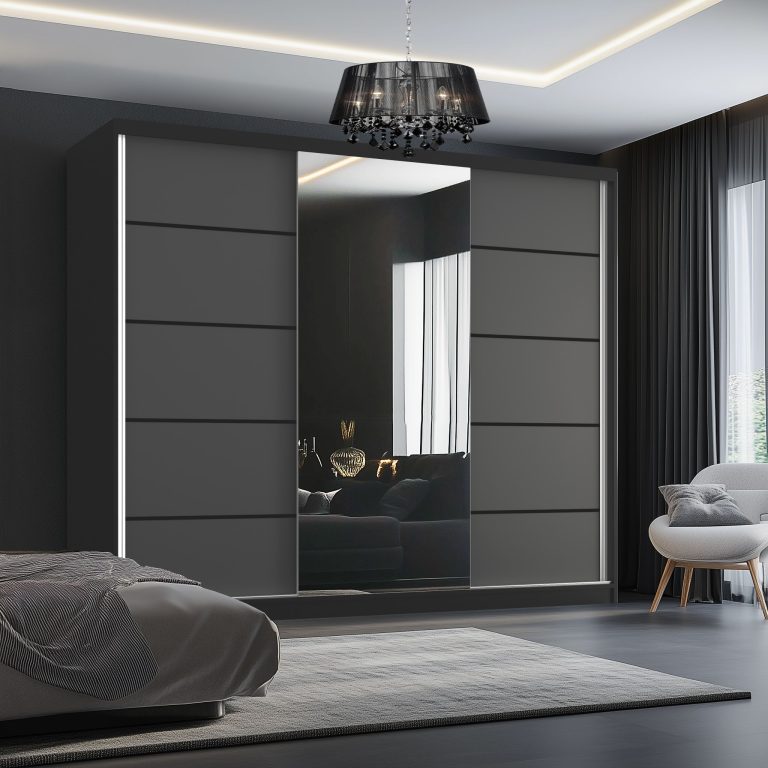 Kleiderschrank SERENITY Schiebeschrank 200 cm grau matt Hersteller MT SERENITY SZP5/0/B/SR/0/HIAL