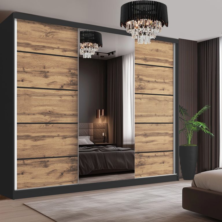 Kleiderschrank SERENITY 232 cm Schiebeschrank Eiche Wotan matt Hersteller MBP SERENITY SZP8/0/B/DW/0/HIAL