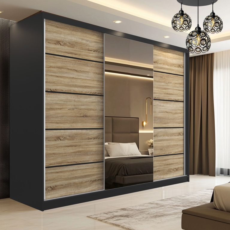 Kleiderschrank SERENITY Schiebeschrank 200 cm Eiche Sonoma matt Hersteller MT SERENITY SZP5/0/B/DS/0/HIAL