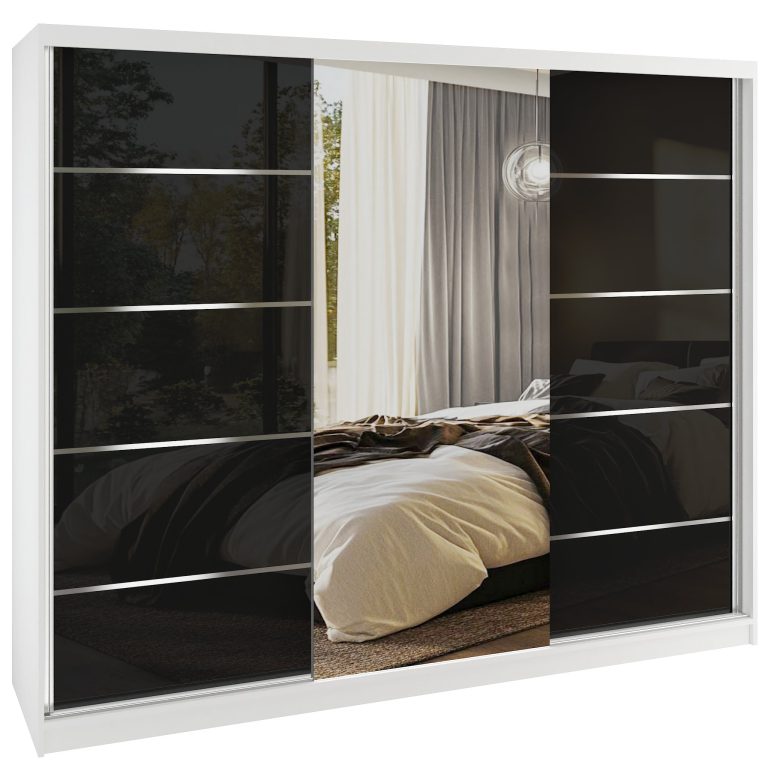 Kleiderschrank SERENITY Schiebeschrank 200 cm schwarz glänzend Hersteller MTG SERENITY SZP5/0/W/B/0/HIAL