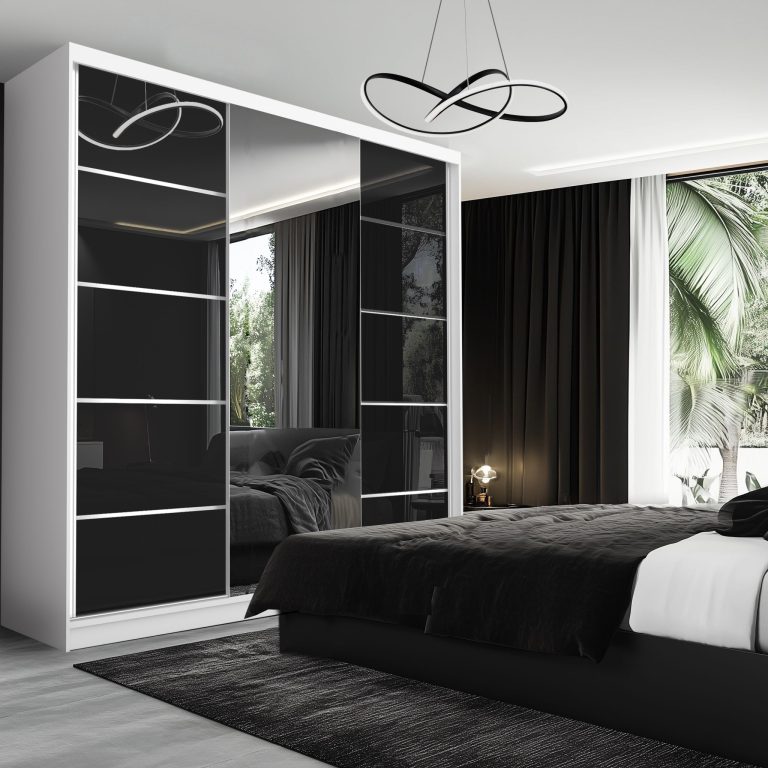Kleiderschrank SERENITY Schiebeschrank 200 cm schwarz glänzend Hersteller MTG SERENITY SZP5/0/W/B/0/HIAL