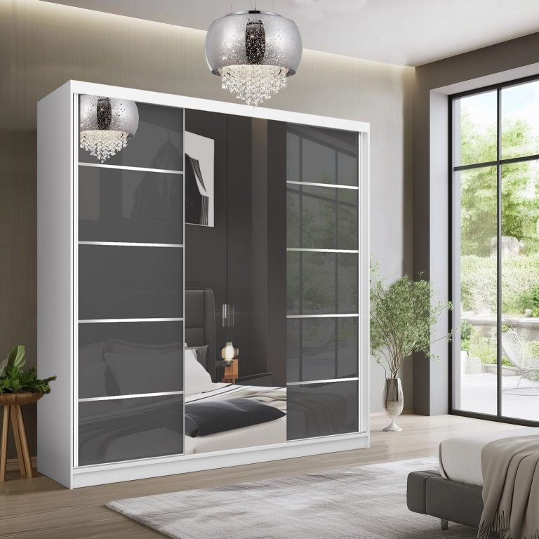 Kleiderschrank SERENITY Schiebeschrank 200 cm glänzend grau Hersteller MTG SERENITY SZP5/0/W/S/0/HIAL