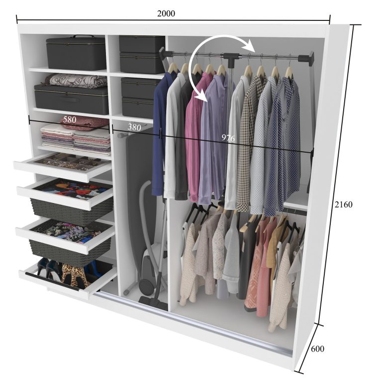 Kleiderschrank SERENITY Schiebeschrank 200 cm weiß matt Hersteller MBP SERENITY SZP5/0/B/W/0/HIAL