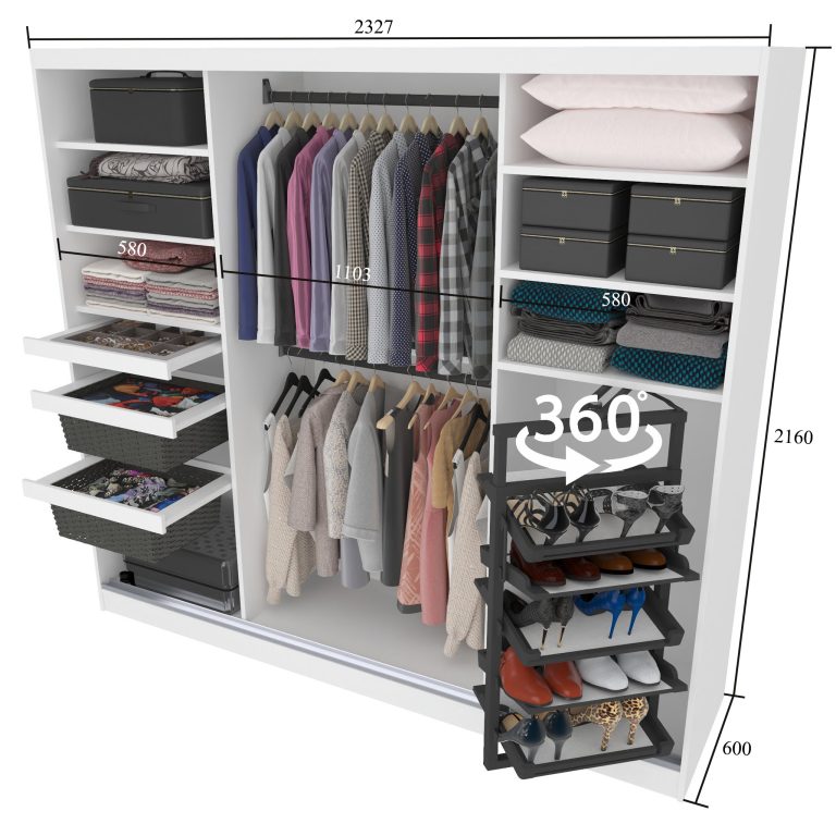 Kleiderschrank SERENITY Schiebeschrank 232 cm Sonoma-Eiche matt Hersteller MBP SERENITY SZP8/0/W/DS/0/HIAL