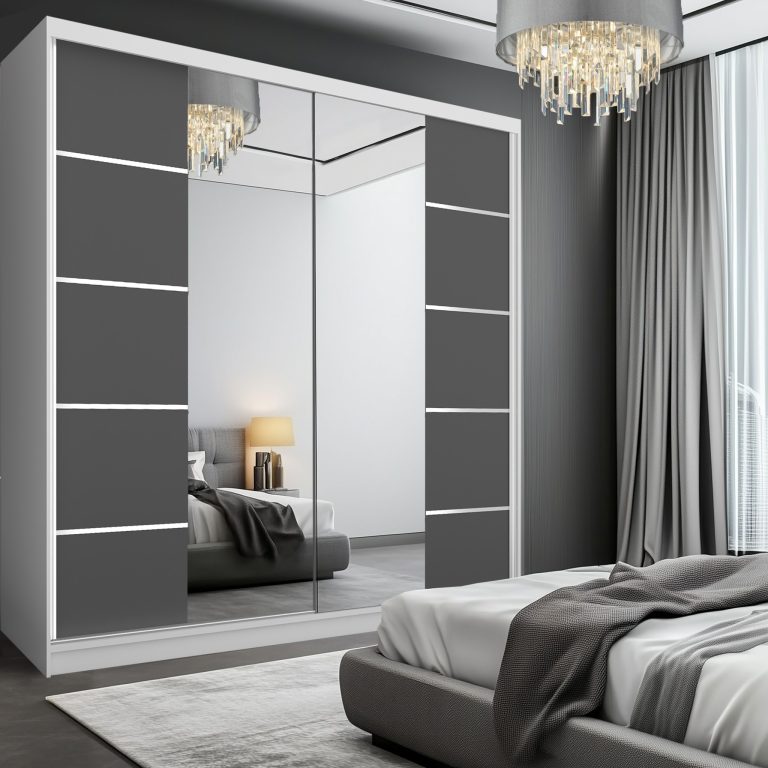 Kleiderschrank SERENITY Schiebeschrank 200 cm grau matt Hersteller ME SERENITY SZP5/0/W/SR/0/HIAL
