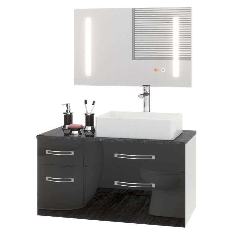 Badmöbel-Set Euphoria EUP P 90L/0/W/B/0/BK/MB