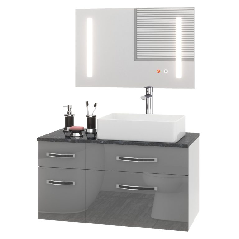 Badmöbel-Set Euphoria EUP P 90L/0/W/S/0/BK/MB
