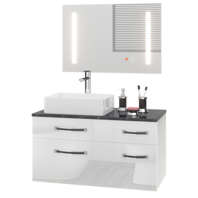 Badmöbel-Set Euphoria EUP P 90P/0/W/0/BK/MB