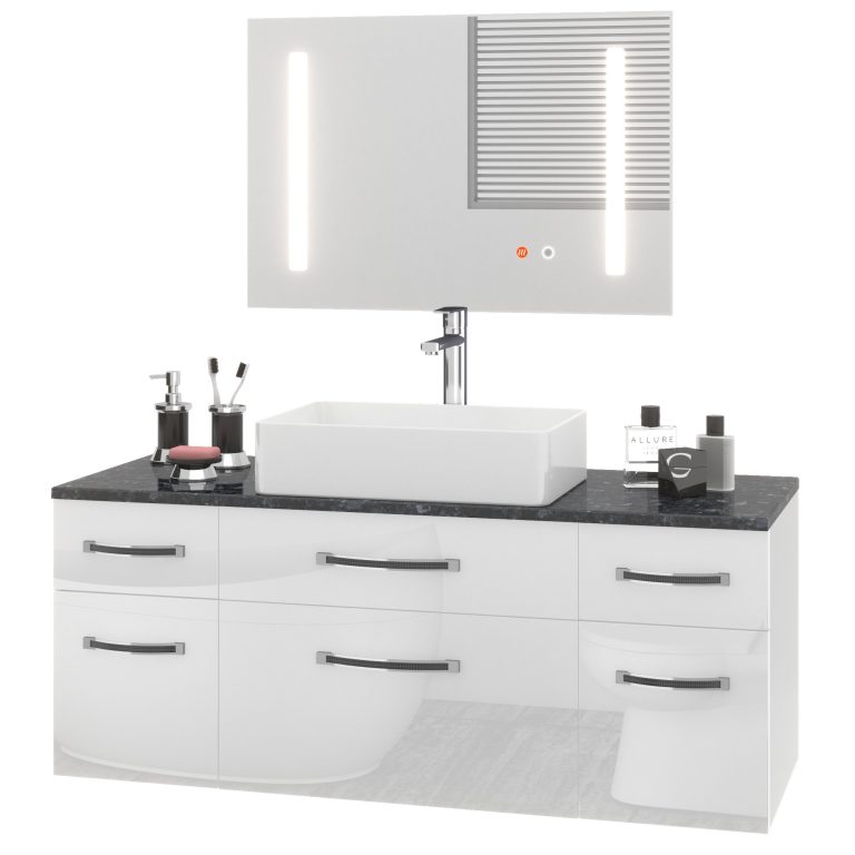 Badmöbel-Set Euphoria EUP P 120/0/W/W/0/BK/MB