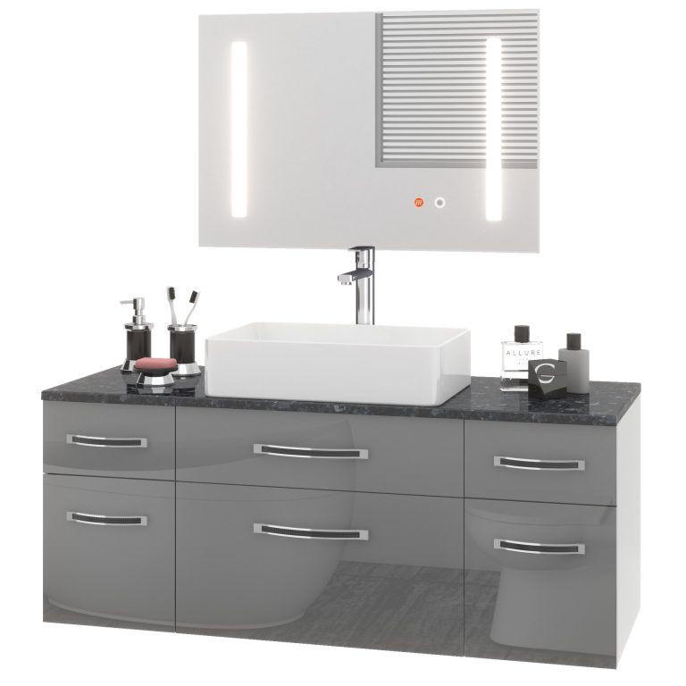 Badmöbel-Set Euphoria EUP P 120/0/W/S/0/BK/MB