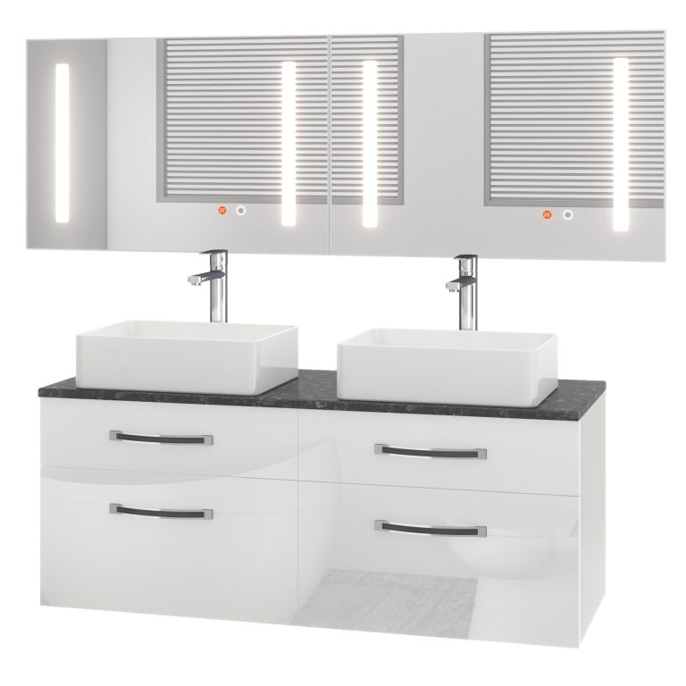 Badmöbel-Set Euphoria EUP P 120D/0/W/W/0/BK/MB