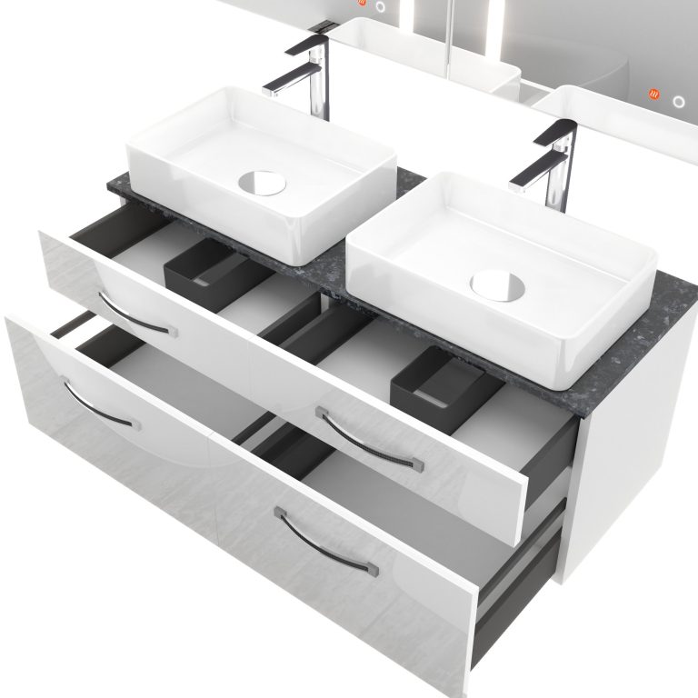 Badmöbel-Set Euphoria EUP P 120D/0/W/W/0/BK/MB