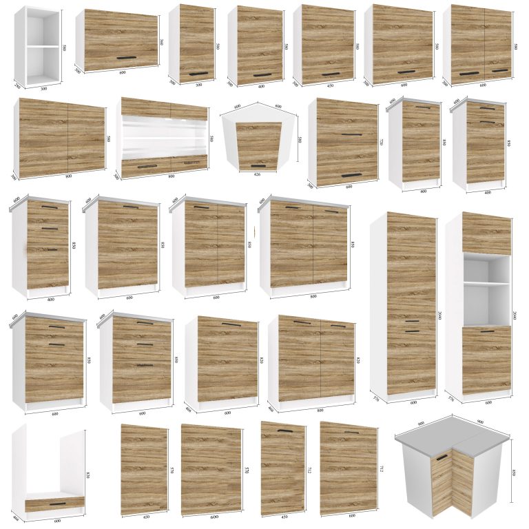Belini Unterschrank ohne Arbeitsplatte 60 cm Sonoma Eiche Hersteller TOR SD60/0/WT/DS/BB/T