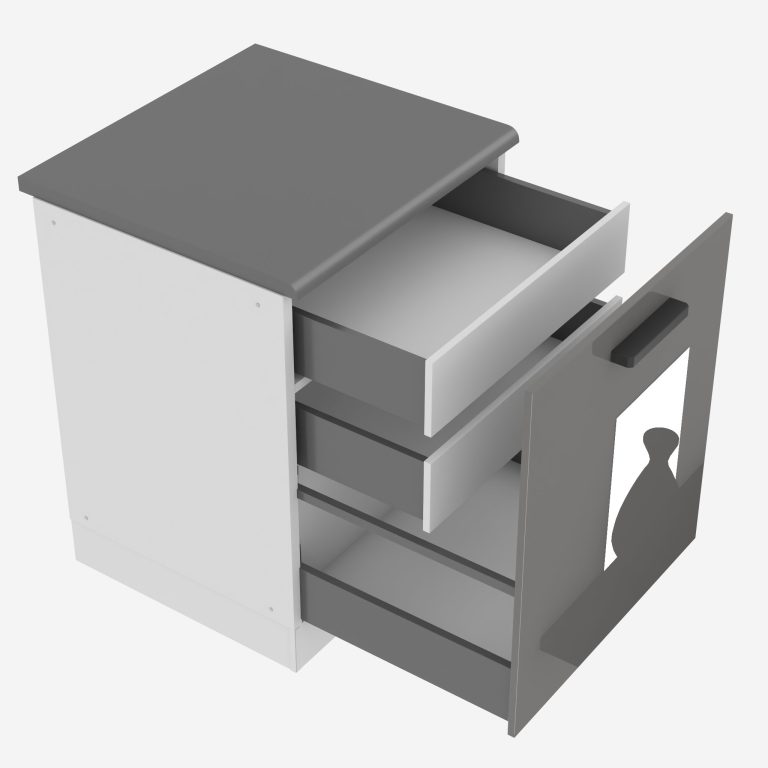 Küchenunterschrank 60cm, Innenschubladen mit Arbeitsplatte INF SDSZW60/0/WT/S/B/B1/PP