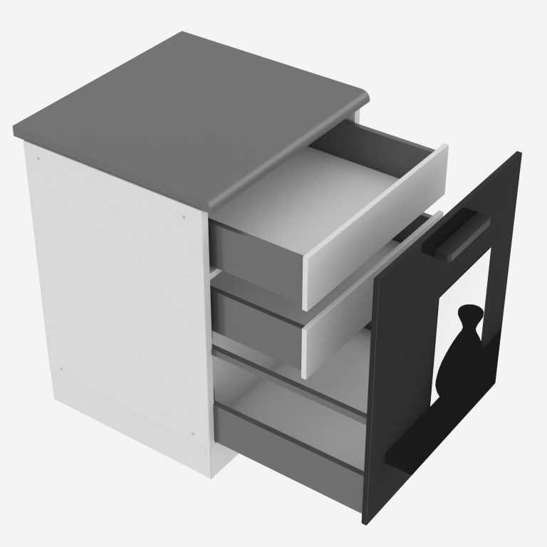 Küchenunterschrank 60cm, Innenschubladen mit Arbeitsplatte INF SDSZW60/0/WT/B/B/B1/PP