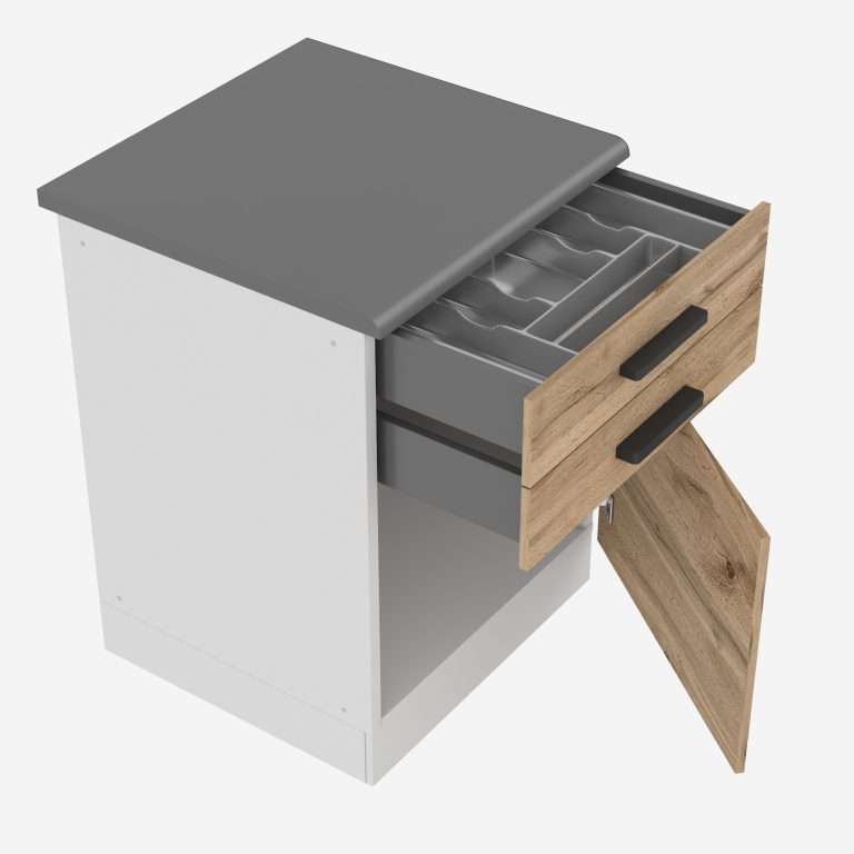 Küchenunterschrank 60cm Schubladen mit Arbeitsplatte TOR SDSZ60WS/0/WT/DW/B/B1/PP