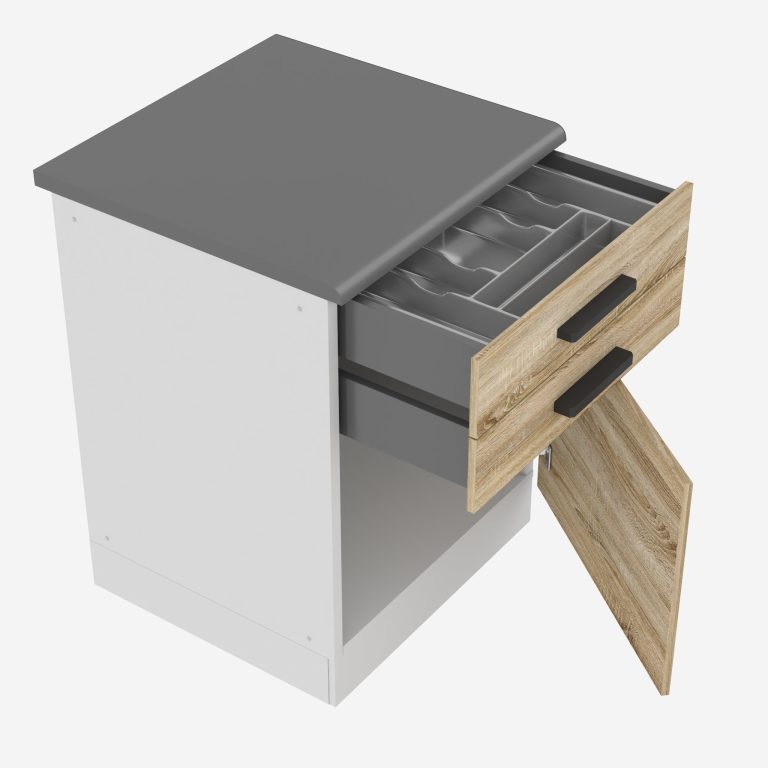 Küchenunterschrank 60cm Schubladen mit Arbeitsplatte TOR SDSZ60WS/0/WT/DS/B/B1/PP