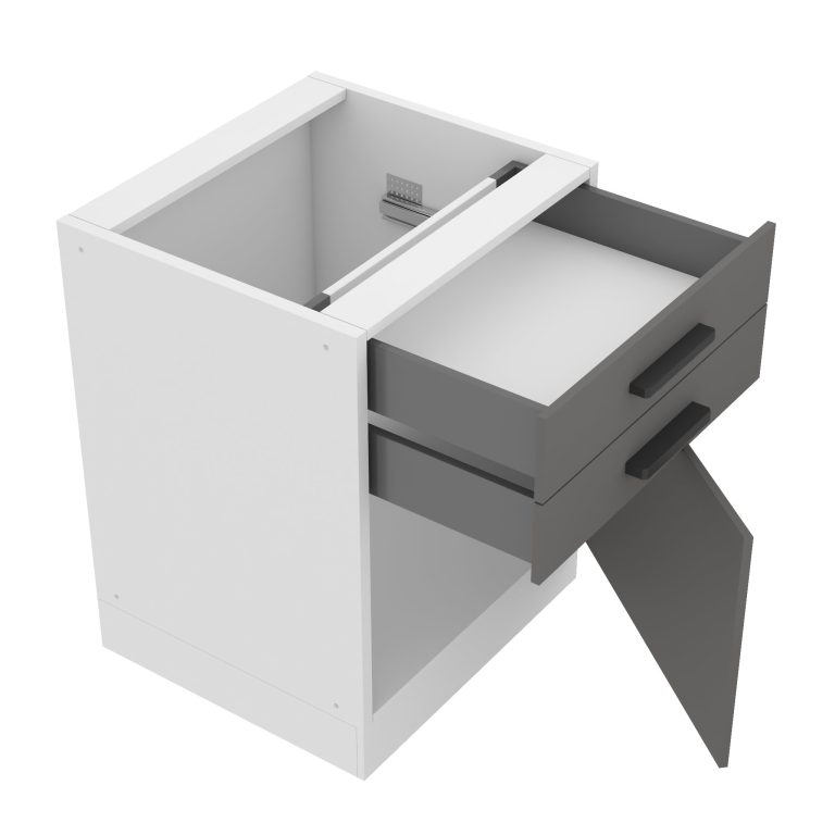 Belini Unterschrank mit Schubladen Premium Full Version 60 cm Mattgrau ohne Arbeitsplatte Hersteller TOR SDSZ60/0/WT/SR/0/B1/PP
