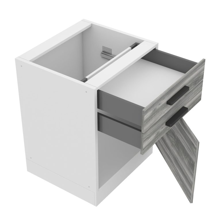 Belini Unterschrank mit Schubladen Premium Full Version 60 cm Grau Anthrazit Glamour Wood ohne Arbeitsplatte Hersteller TOR SDSZ60/0/WT/GW/0/B1/PP
