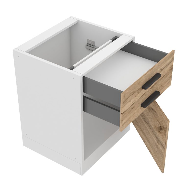 Belini Unterschrank mit Schubladen Premium Full Version 60 cm Wotan-Eiche ohne Arbeitsplatte Hersteller TOR SDSZ60/0/WT/DW/0/B1/PP
