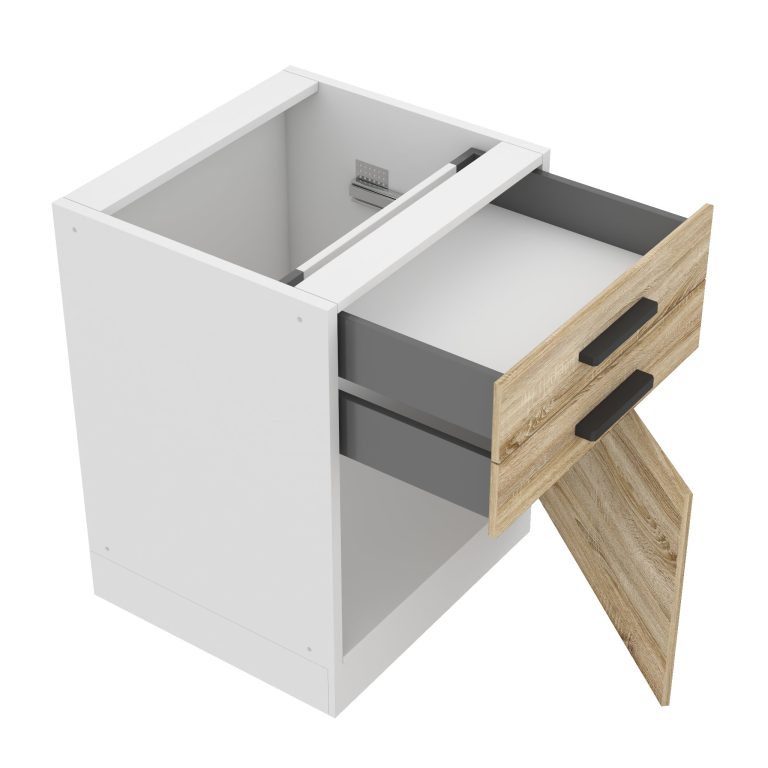 Belini Unterschrank mit Schubladen Premium Full Version 60 cm Sonoma-Eiche ohne Arbeitsplatte Hersteller TOR SDSZ60/0/WT/DS/0/B1/PP
