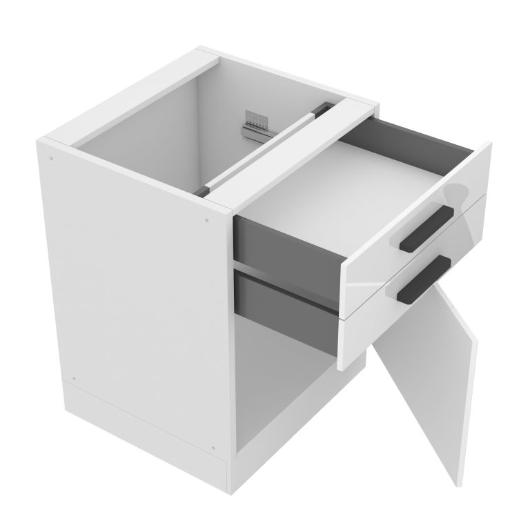 Belini Unterschrank mit Schubladen Premium Full Version 60 cm Hochglanzweiß ohne Arbeitsplatte Hersteller INF SDSZ60/0/WT/W/0/B1/PP

