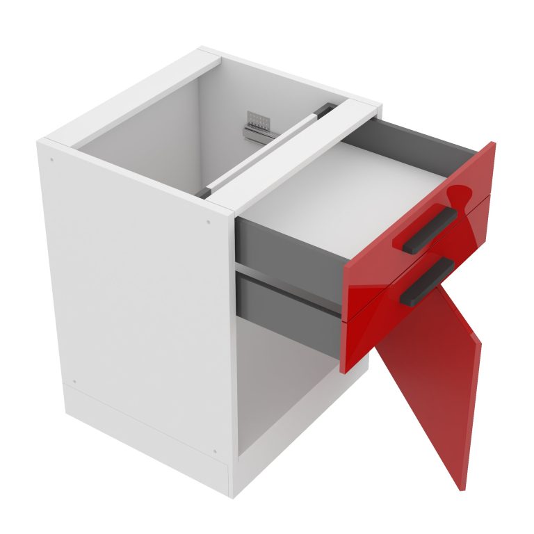 Belini Unterschrank mit Schubladen Premium Full Version 60 cm Hochglanzrot ohne Arbeitsplatte Hersteller INF SDSZ60/0/WT/R/0/B1/PP
