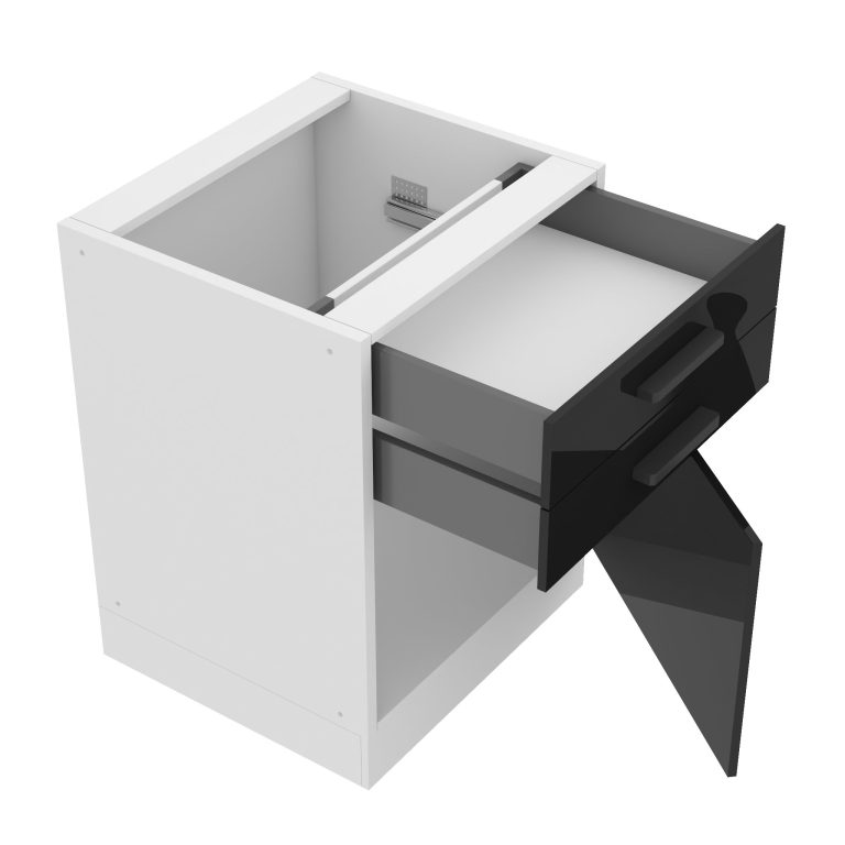 Belini Unterschrank mit Schubladen Premium Full Version 60 cm Hochglanzschwarz ohne Arbeitsplatte Hersteller INF SDSZ60/0/WT/B/0/B1/PP
