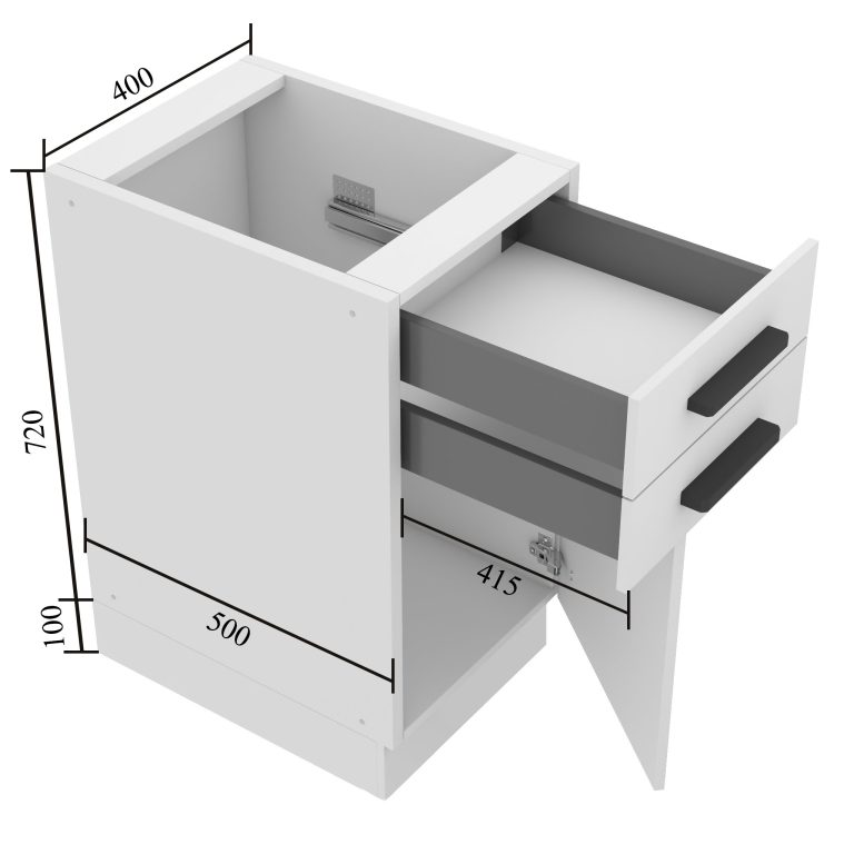 Belini Unterschrank mit Schubladen Premium Full Version 40 cm Wotan-Eiche ohne Arbeitsplatte Hersteller TOR SDSZ40/0/WT/DW/0/B1/PP
