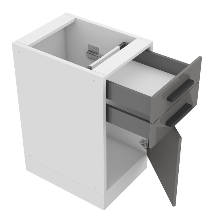 Belini Unterschrank mit Schubladen Premium Full Version 40 cm Hochglanzgrau ohne Arbeitsplatte Hersteller INF SDSZ40/0/WT/S/0/B1/PP
