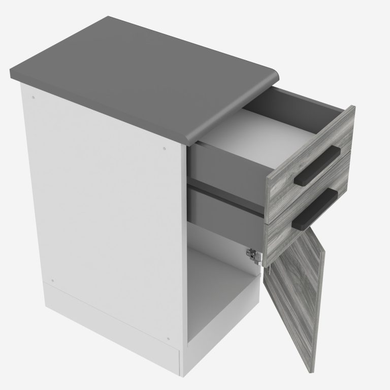 Belini Unterschrank mit Schubladen Premium Full Version 40 cm Grau Anthrazit Glamour Wood mit Arbeitsplatte Hersteller TOR SDSZ40/0/WT/GW/B/B1/PP
