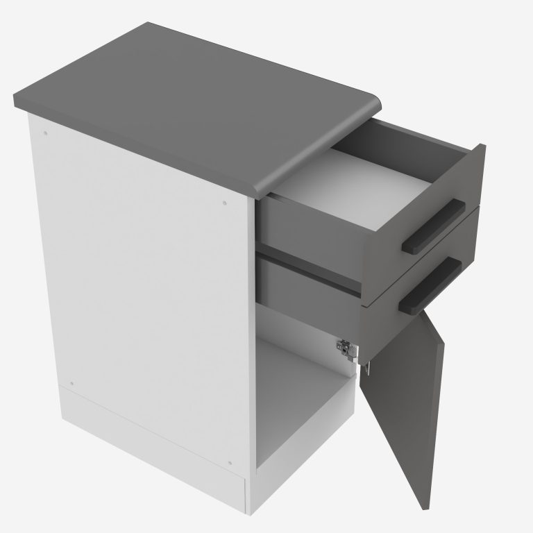 Belini Unterschrank mit Schubladen Premium Full Version 40 cm Mattgrau mit Arbeitsplatte Hersteller TOR SDSZ40/0/WT/SR/B/B1/PP
