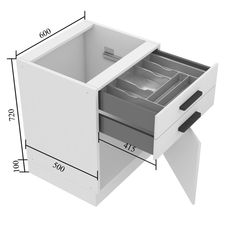 Küchenunterschrank 60cm Schubladen INF SDSZ60WS/0/WT/W/0/B1/PP