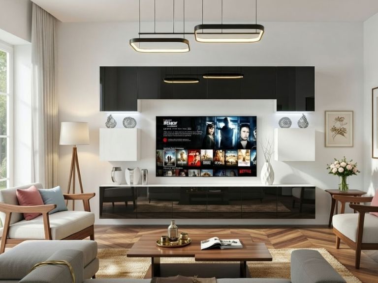 Wohnwand Belini Premium Full Version Hochglanz weiß-schwarz + LED-Beleuchtung Nexum 37 Hersteller NEX 3/0/W/BWB/0/0/PP