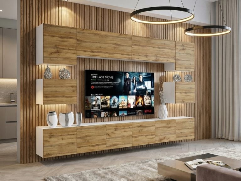Wohnwand Belini Premium Full Version Wotan-Eiche + LED-Beleuchtung Nexum 55 Hersteller NEX 3/0/W/DW/0/0/PP
