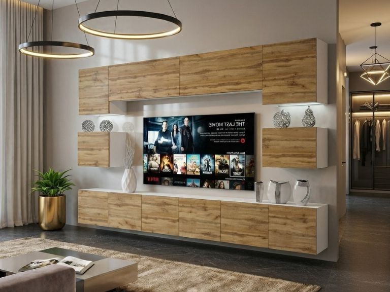 Wohnwand Belini Premium Full Version Wotan-Eiche + LED-Beleuchtung Nexum 55 Hersteller NEX 3/0/W/DW/0/0/PP
