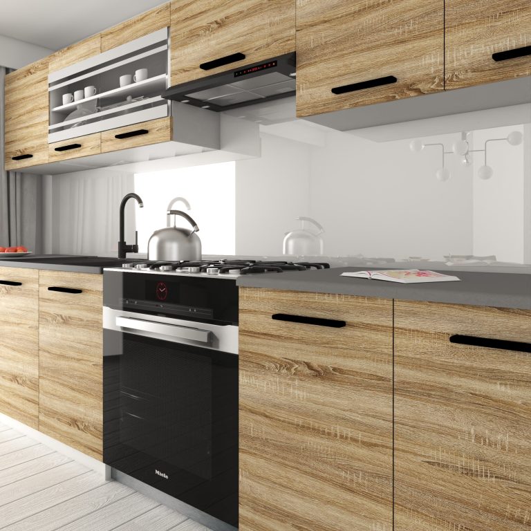 Küchenmöbel 260 cm Eiche Sonoma, mit Arbeitsplatte, Hersteller TOR PRIMO260/2/WT/DS/0/B1
