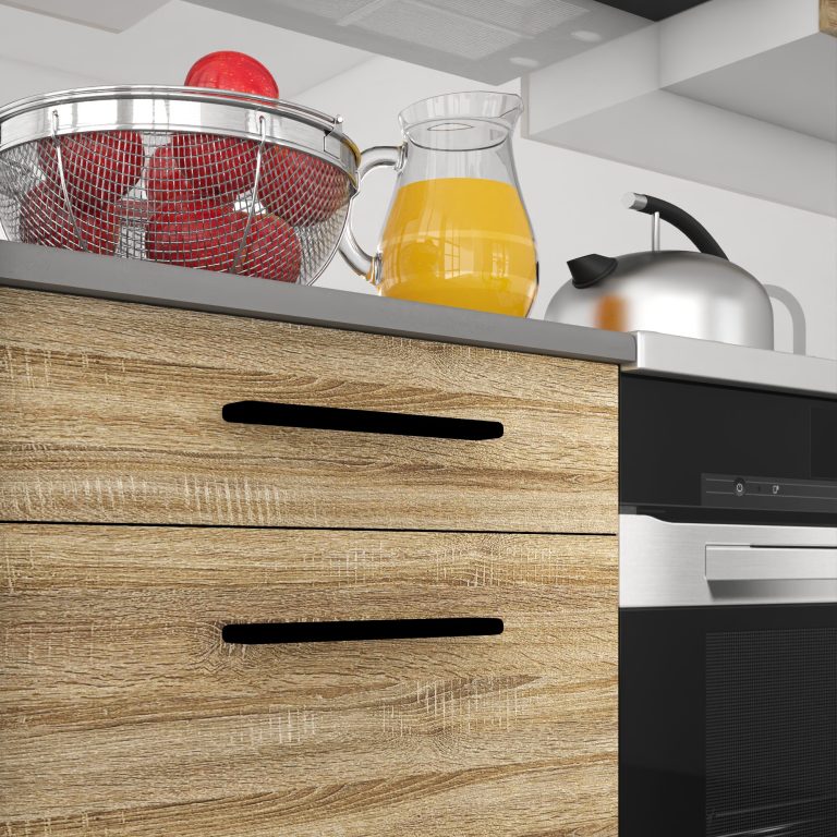 Küchenmöbel 320 cm, Eiche Sonoma, mit Arbeitsplatte, Hersteller TOR PRIMO320/4/WT/DS/0/B1