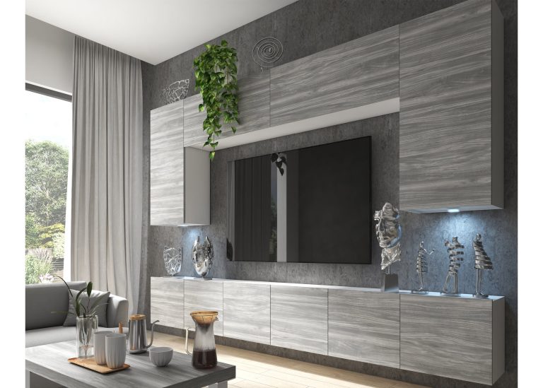 Wohnwände 300 cm für TV/Audio, anthrazitgrau, Hersteller IMP PRIMO 2/5/W/GW1/0/0
