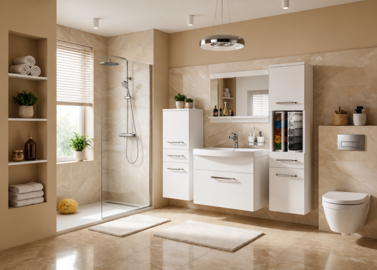Badezimmermöbel: Waschtischunterschrank mit Spiegel, mattweiß, Hersteller: ROD PRIMO M 5/0/W/W/0/ZINC