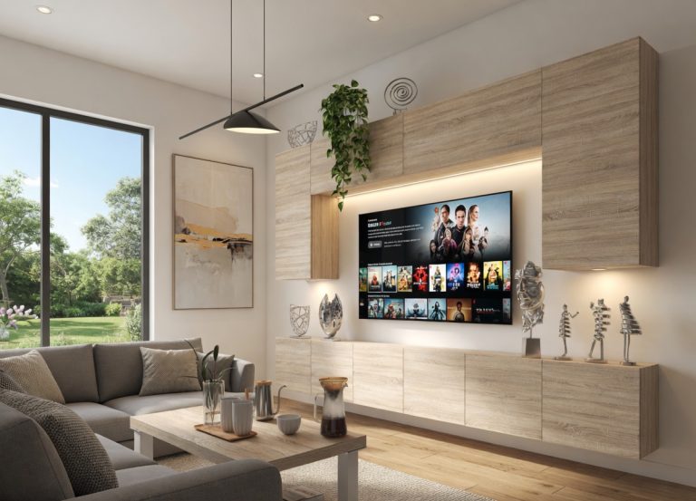 Wohnwände 300 cm für TV/Audio, Sonoma-Eiche, Hersteller IMP PRIMO 2/5/W/DS/0/0