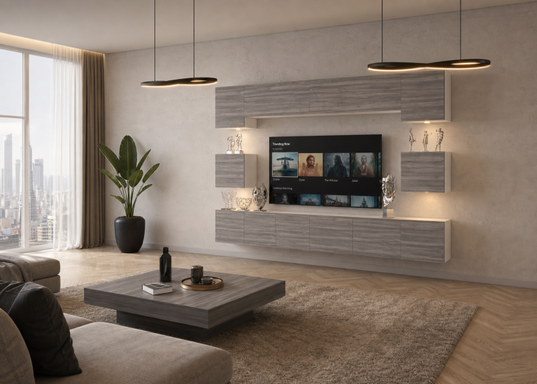 Wohnwände 300 cm für TV/Audio, anthrazitgrau, Hersteller IMP PRIMO 3/5/W/GW1/0/0