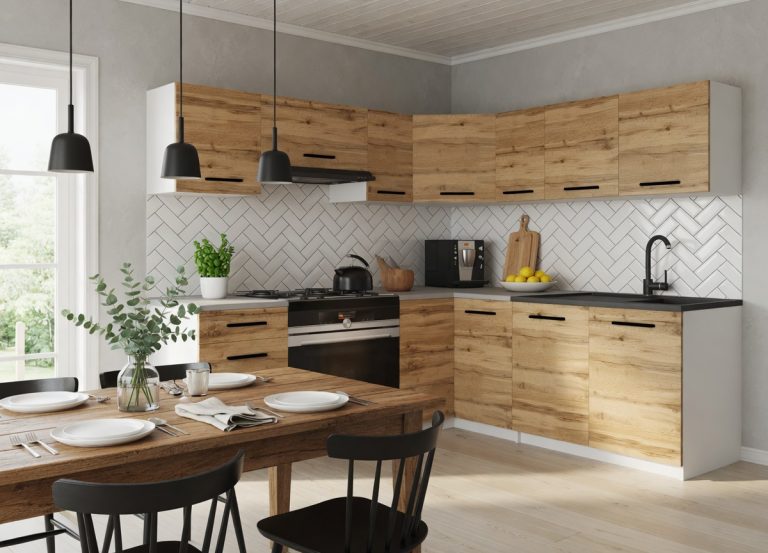 Eckküche Belini 360 cm Eiche Wotan mit Arbeitsplatte Lidiauniqa2 Hersteller TOR LIDIAUNIQA2/4/WT/DW/0/B1